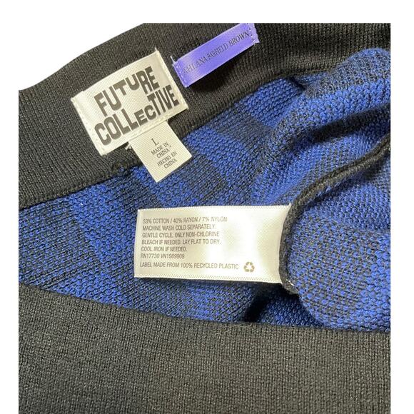 Future Collective x Kahlana Barfield Brown Checkered Knit Maxi Skirt –Size Large - Picture 7 of 8